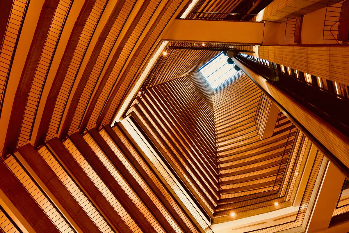 atlanta high-rise building interior handrail